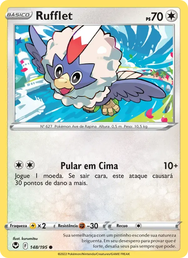 Rufflet — Tempestade Prateada 148 Portuguese Pokémon card