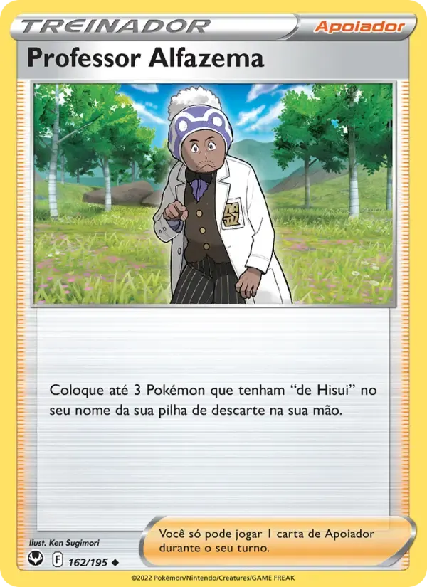 Professor Alfazema — Tempestade Prateada 162 Portuguese Pokémon card