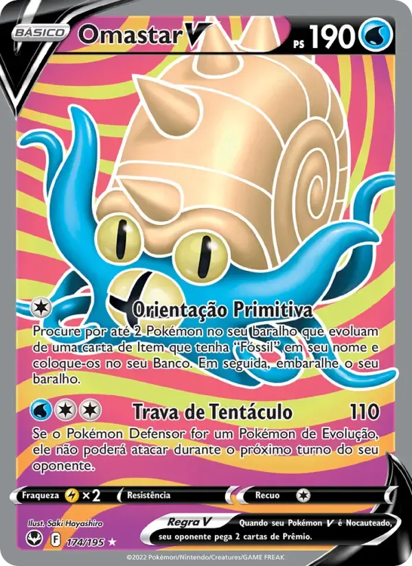 Omastar V — Tempestade Prateada 174 Portuguese Pokémon card