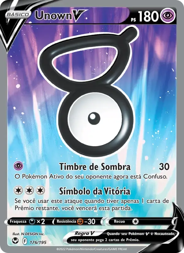 Unown V — Tempestade Prateada 176 Portuguese Pokémon card