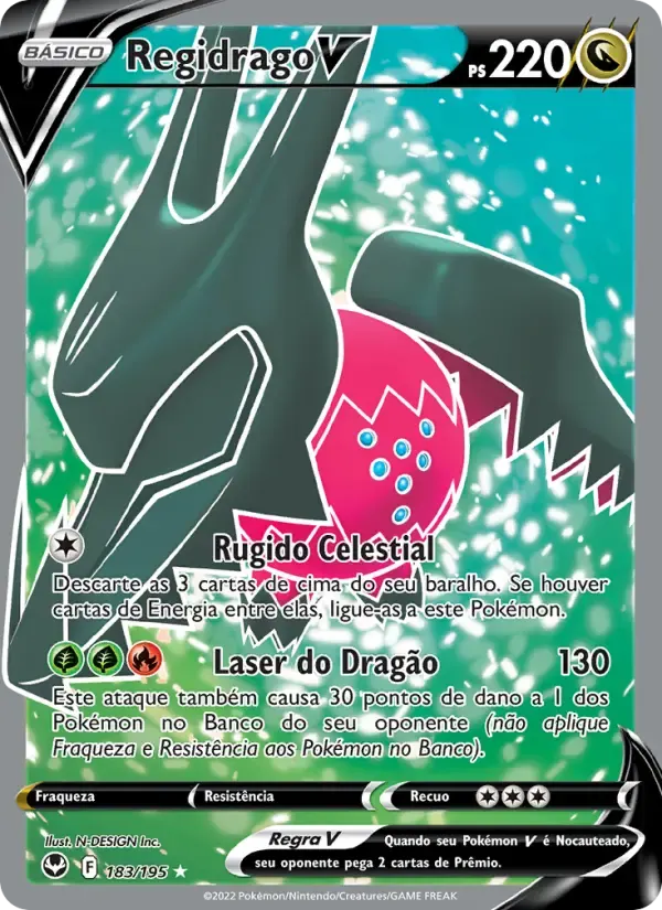 Regidrago V — Tempestade Prateada 183 Portuguese Pokémon card