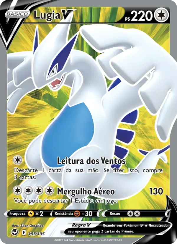 Lugia V — Tempestade Prateada 185 Portuguese Pokémon card