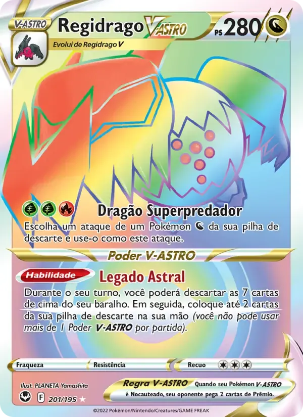 Regidrago V-ASTRO — Tempestade Prateada 201 Portuguese Pokémon card