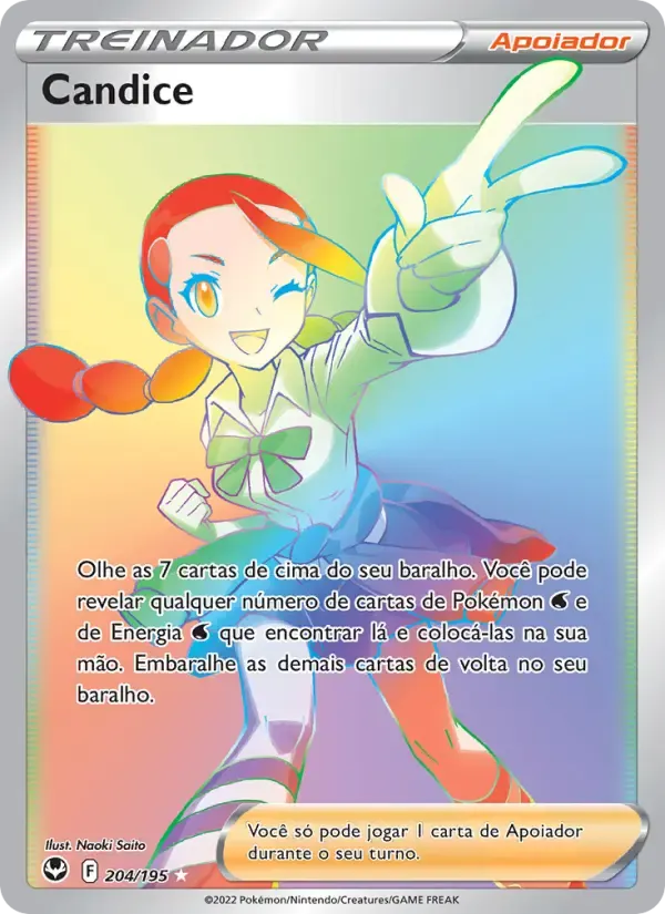 Candice — Tempestade Prateada 204 Portuguese Pokémon card