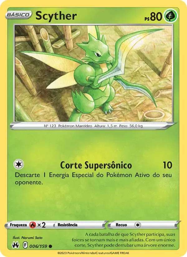 Scyther — Realeza Absoluta 6 Portuguese Pokémon card