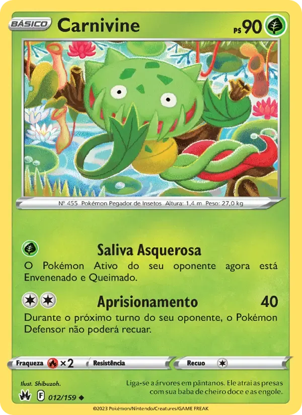 Carnivine — Realeza Absoluta 12 Portuguese Pokémon card