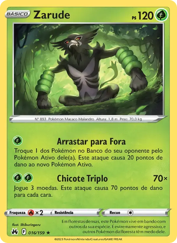 Zarude — Realeza Absoluta 16 Portuguese Pokémon card