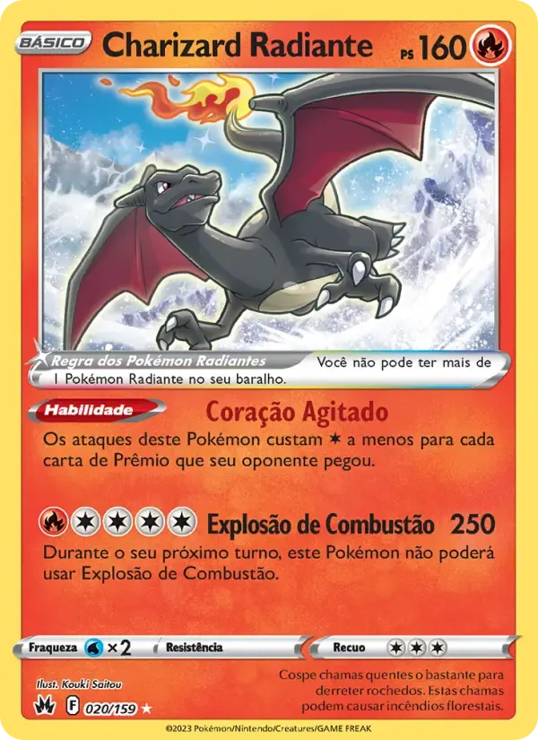 Charizard Radiante — Realeza Absoluta 20 Portuguese Pokémon card
