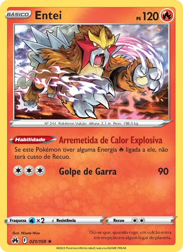 Entei — Realeza Absoluta 21 Portuguese Pokémon card