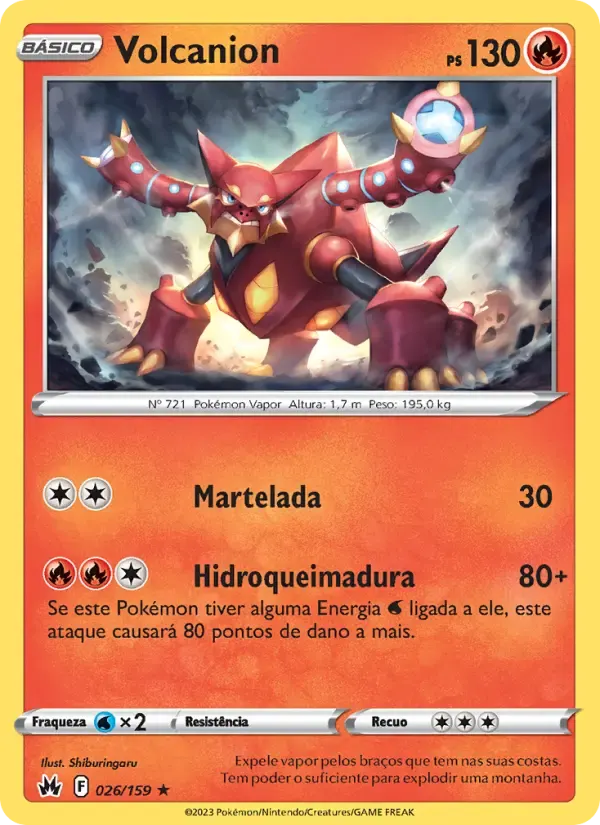 Volcanion — Realeza Absoluta 26 Portuguese Pokémon card