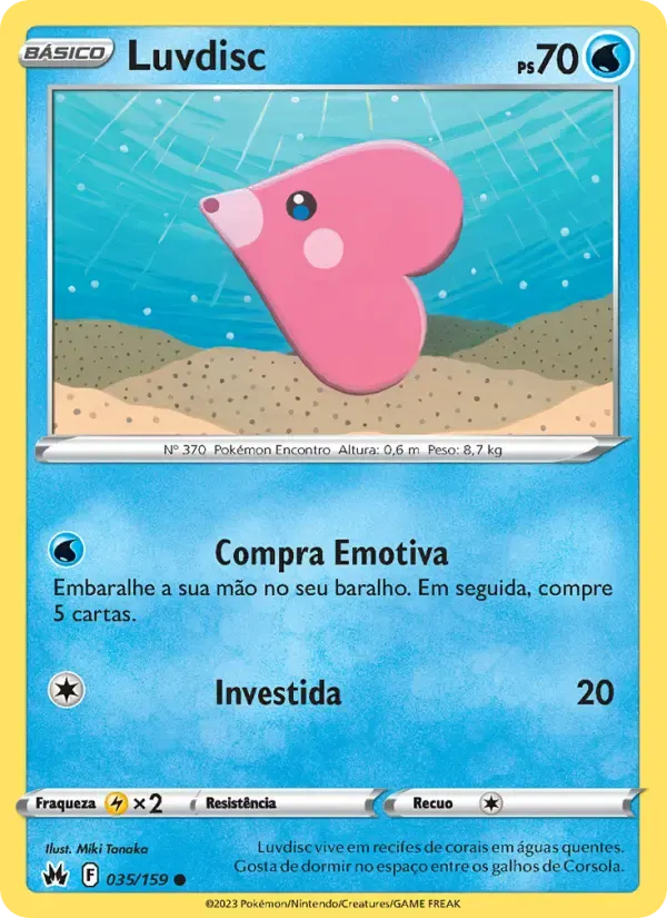Luvdisc — Realeza Absoluta 35 Portuguese Pokémon card