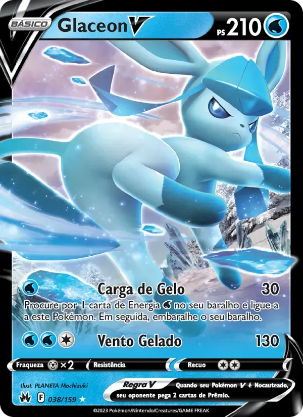 Glaceon V — Realeza Absoluta 38 Portuguese Pokémon card