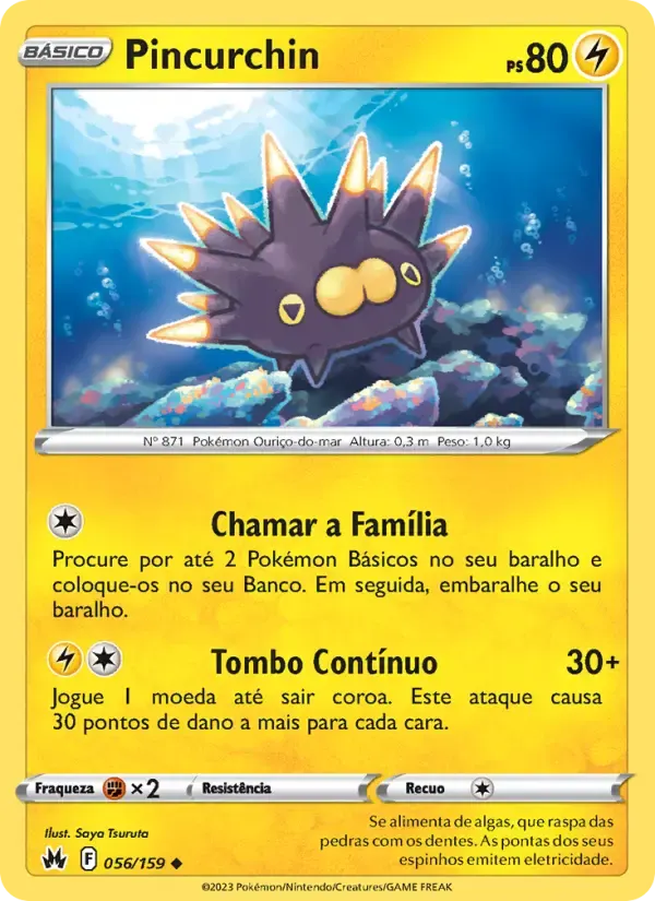 Pincurchin — Realeza Absoluta 56 Portuguese Pokémon card