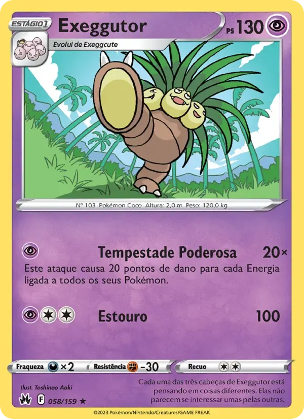 Exeggutor — Realeza Absoluta 58 Portuguese Pokémon card