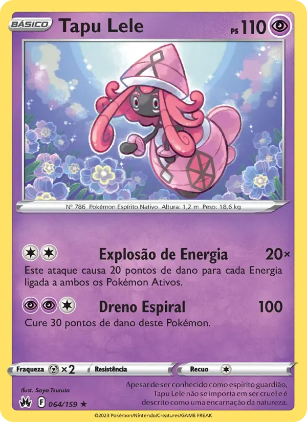 Tapu Lele — Realeza Absoluta 64 Portuguese Pokémon card