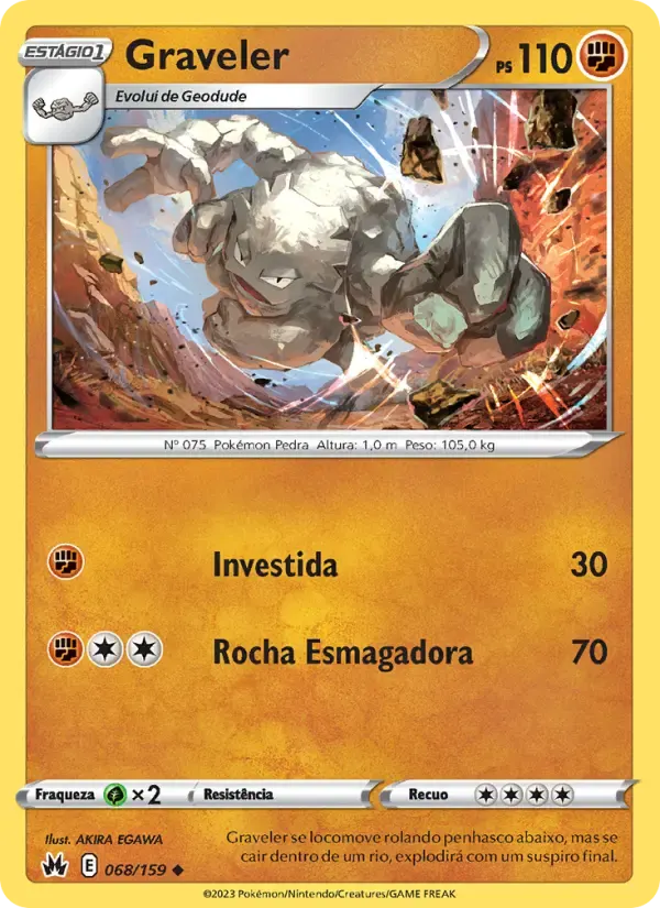 Graveler — Realeza Absoluta 68 Portuguese Pokémon card