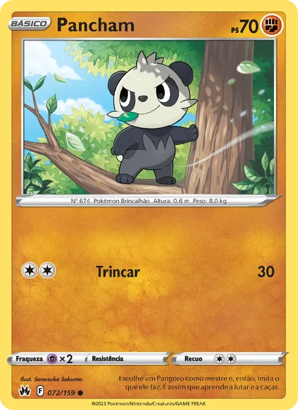 Pancham — Realeza Absoluta 72 Portuguese Pokémon card