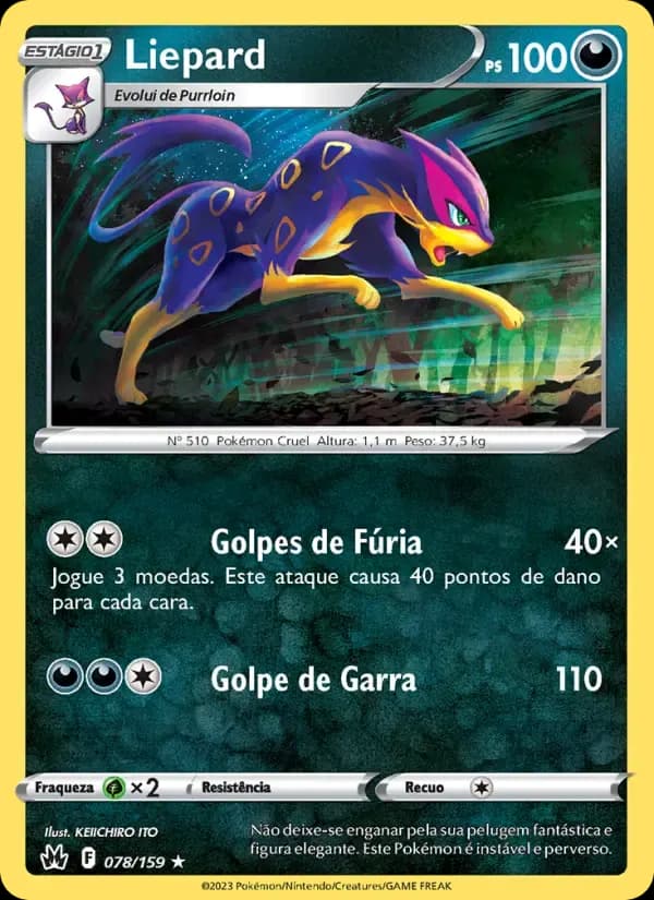 Liepard — Realeza Absoluta 78 Portuguese Pokémon card