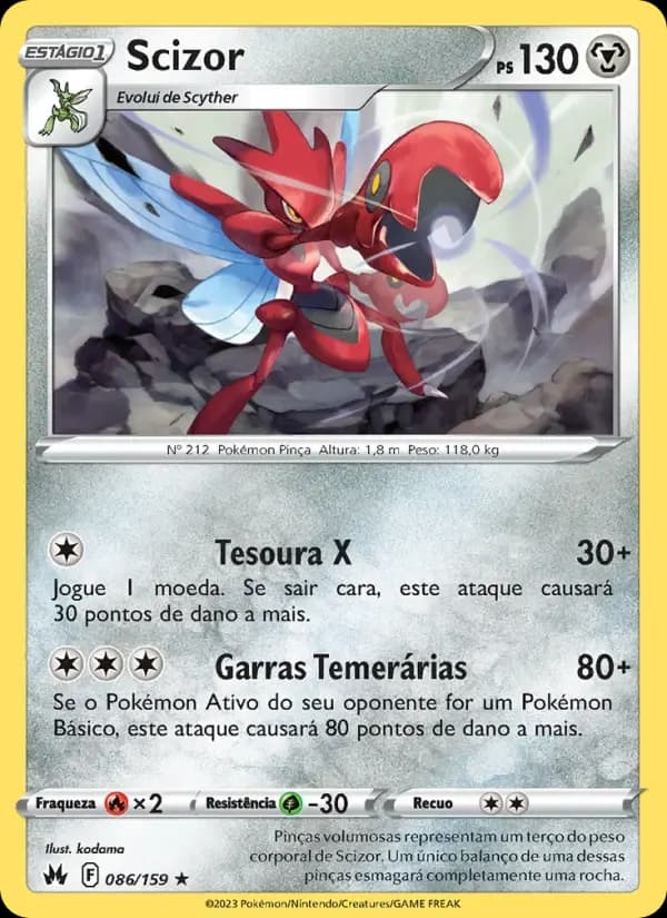 Scizor — Realeza Absoluta 86 Portuguese Pokémon card