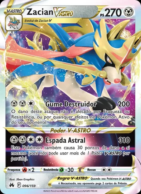 Zacian V-ASTRO — Realeza Absoluta 96 Portuguese Pokémon card