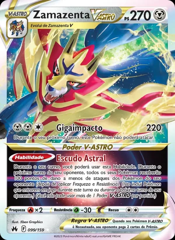 Zamazenta V-ASTRO — Realeza Absoluta 99 Portuguese Pokémon card