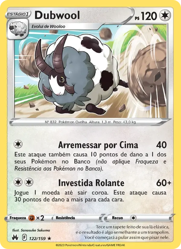 Dubwool — Realeza Absoluta 122 Portuguese Pokémon card