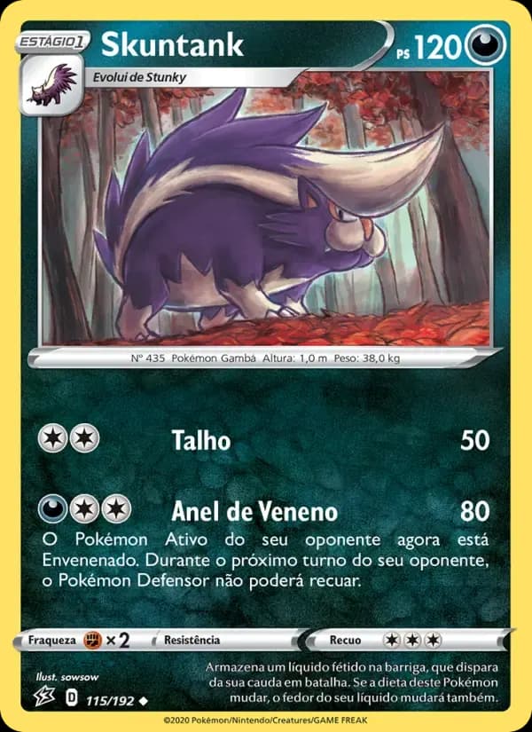 Skuntank — Rixa Rebelde 115 Portuguese Pokémon card