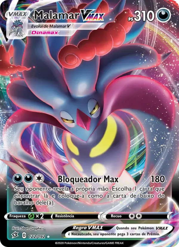 Malamar VMAX — Rixa Rebelde 122 Portuguese Pokémon card