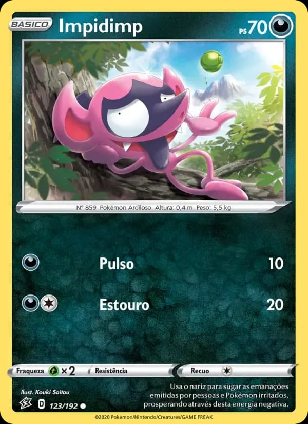 Impidimp — Rixa Rebelde 123 Portuguese Pokémon card