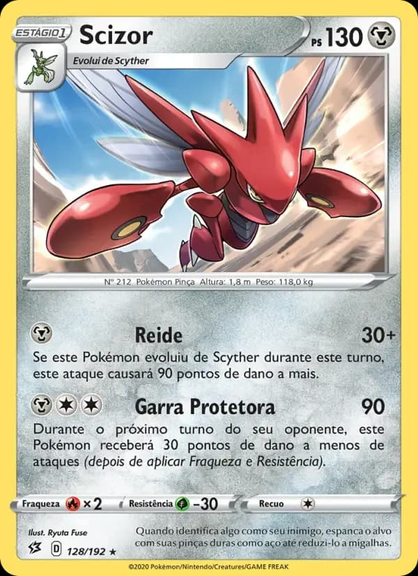 Scizor — Rixa Rebelde 128 Portuguese Pokémon card