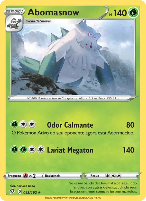 Abomasnow — Rixa Rebelde 13 Portuguese Pokémon card
