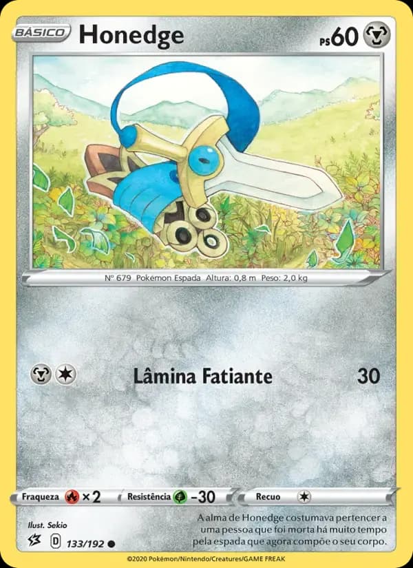 Honedge — Rixa Rebelde 133 Portuguese Pokémon card