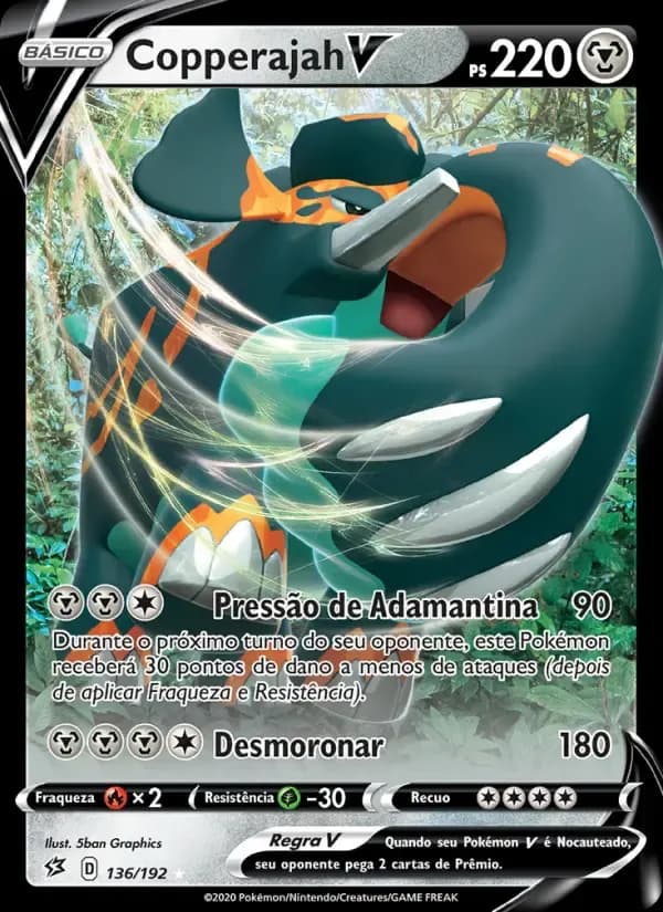 Copperajah V — Rixa Rebelde 136 Portuguese Pokémon card