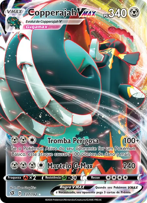 Copperajah VMAX — Rixa Rebelde 137 Portuguese Pokémon card