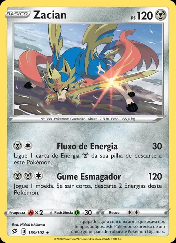 Zacian — Rixa Rebelde 139 Portuguese Pokémon card