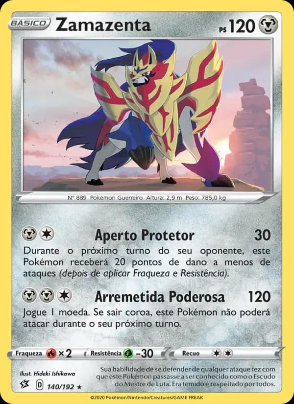 Zamazenta — Rixa Rebelde 140 Portuguese Pokémon card
