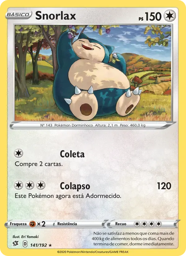 Snorlax — Rixa Rebelde 141 Portuguese Pokémon card