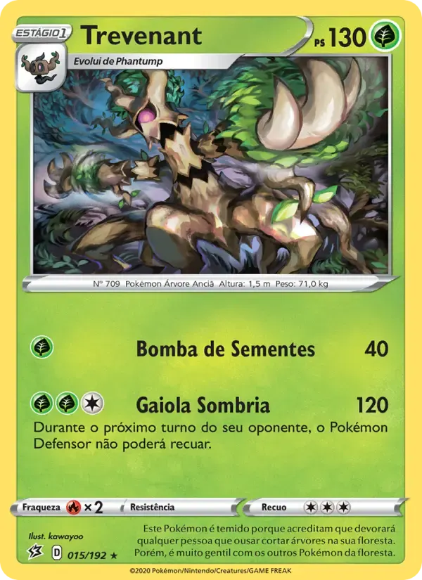 Trevenant — Rixa Rebelde 15 Portuguese Pokémon card
