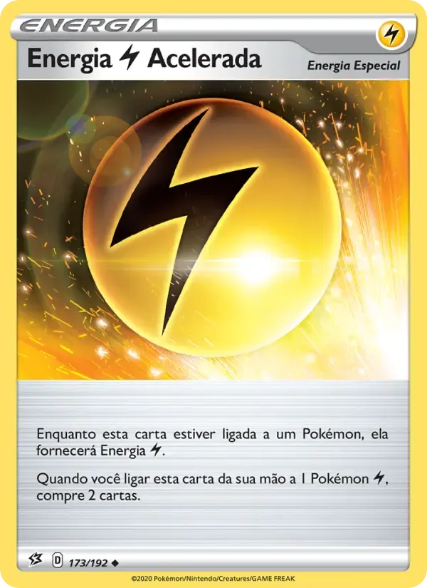 Energia Lightning Acelerada — Rixa Rebelde 173 Portuguese Pokémon card