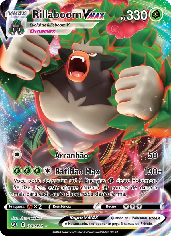 Rillaboom VMAX — Rixa Rebelde 18 Portuguese Pokémon card