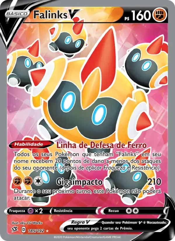Falinks V — Rixa Rebelde 185 Portuguese Pokémon card