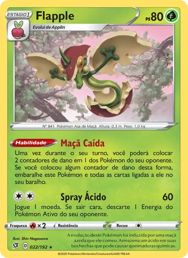 Flapple — Rixa Rebelde 22 Portuguese Pokémon card
