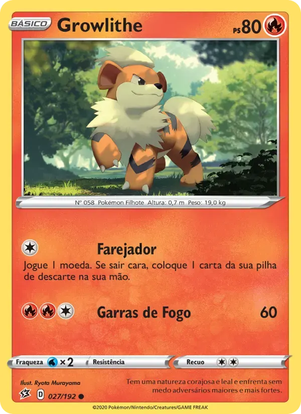 Growlithe — Rixa Rebelde 27 Portuguese Pokémon card