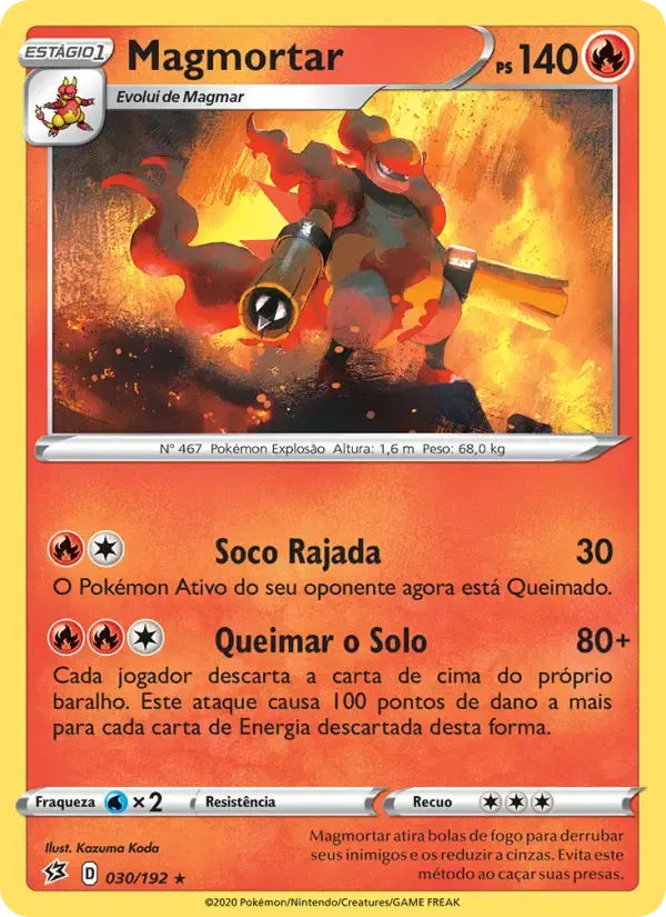 Magmortar — Rixa Rebelde 30 Portuguese Pokémon card