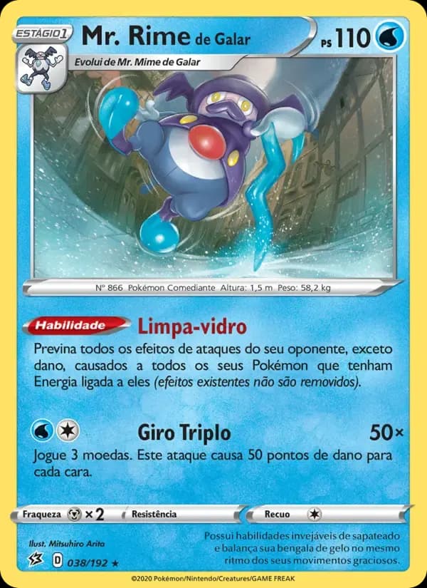 Mr. Rime de Galar — Rixa Rebelde 38 Portuguese Pokémon card