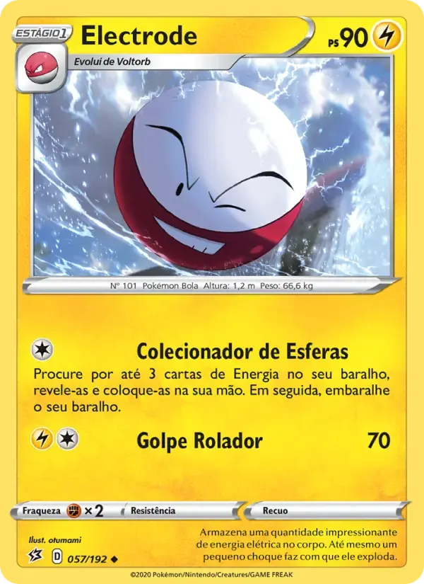 Electrode — Rixa Rebelde 57 Portuguese Pokémon card