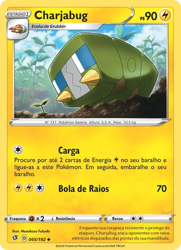 Charjabug — Rixa Rebelde 65 Portuguese Pokémon card