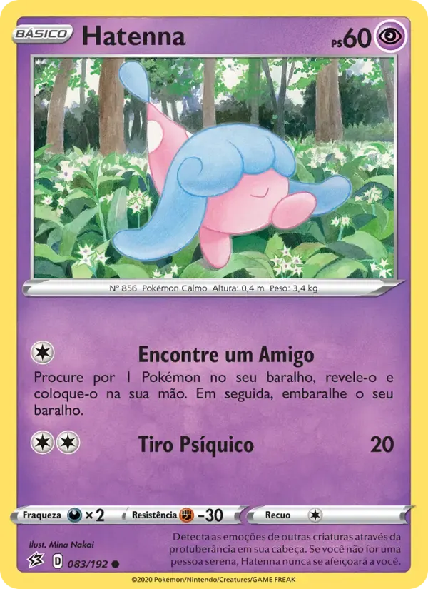 Hatenna — Rixa Rebelde 83 Portuguese Pokémon card