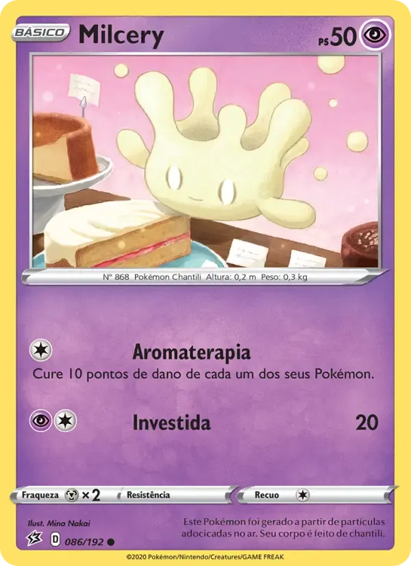 Milcery — Rixa Rebelde 86 Portuguese Pokémon card