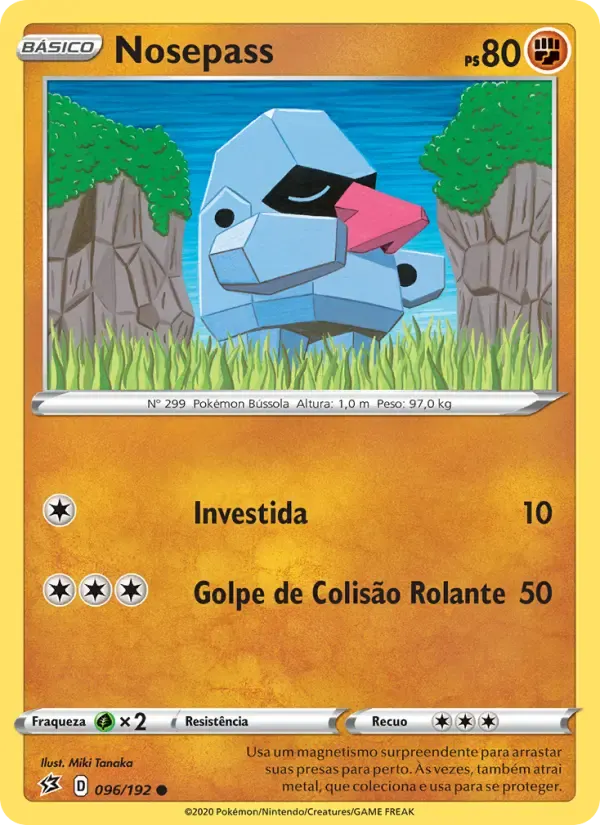 Nosepass — Rixa Rebelde 96 Portuguese Pokémon card